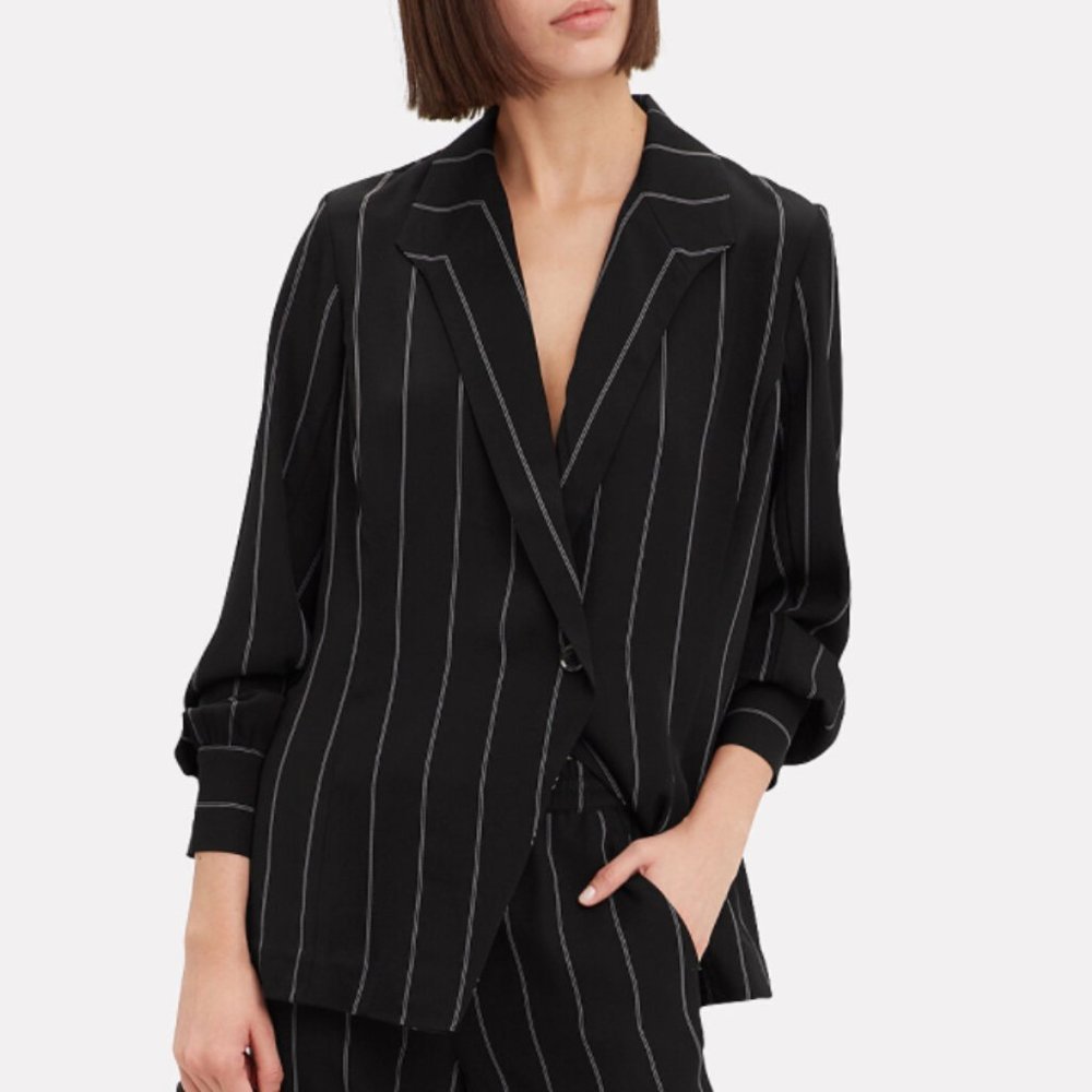 Anine Bing Isabella Pinstripe Top Blazer - M